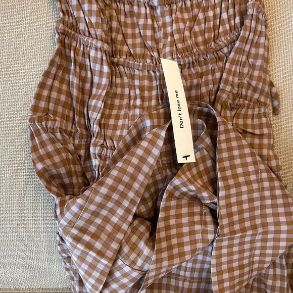 NEW Reformation Rhett Midi Dress Sz4 Audrie Check Cotton Blend French - Picture 8 of 9